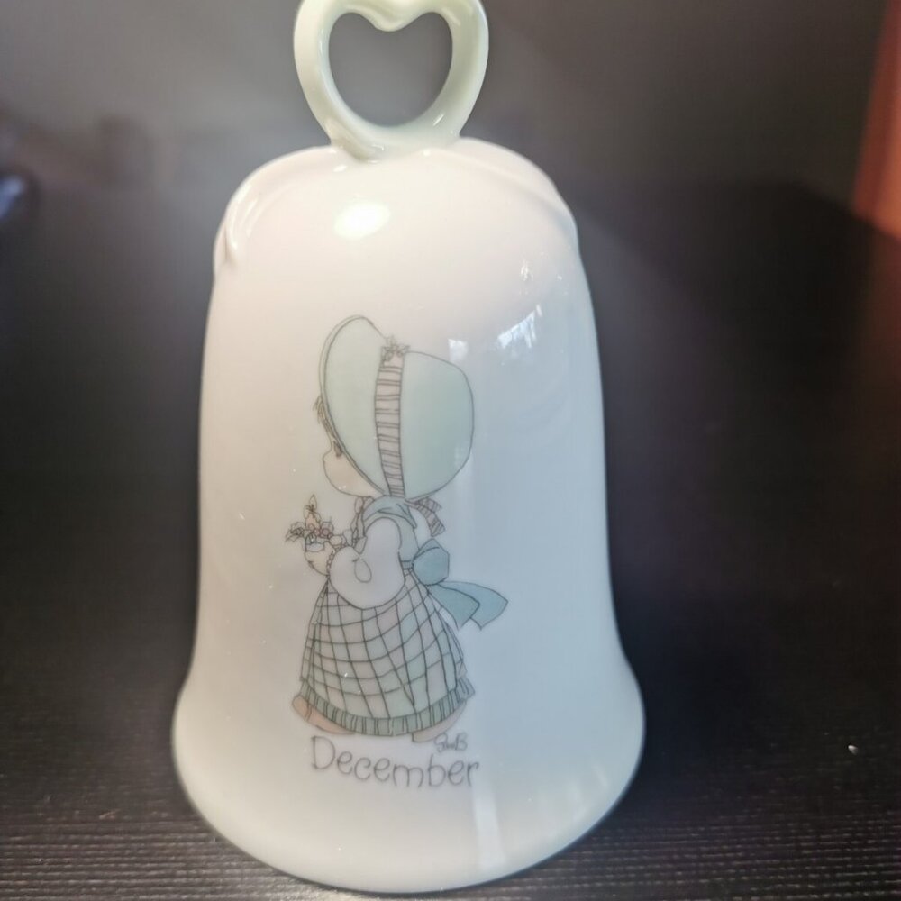 VTG 1987 Enesco Precious Moments November Porcelain Bell